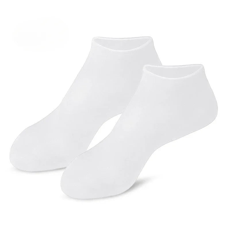 1 par de calcetines hidratantes de silicona, calcetines de gel exfoliante para el talón,  piel muerta agrietada, protector para aliviar el dolor y el cuidado de los pies