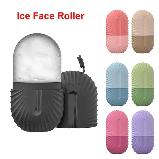 Rodillo de hielo para el rostro, cubito de hielo, masaje de belleza, molde de silicona para hielo para la hinchazón de los ojos, rodillo de hielo para la cara que reduce los poros