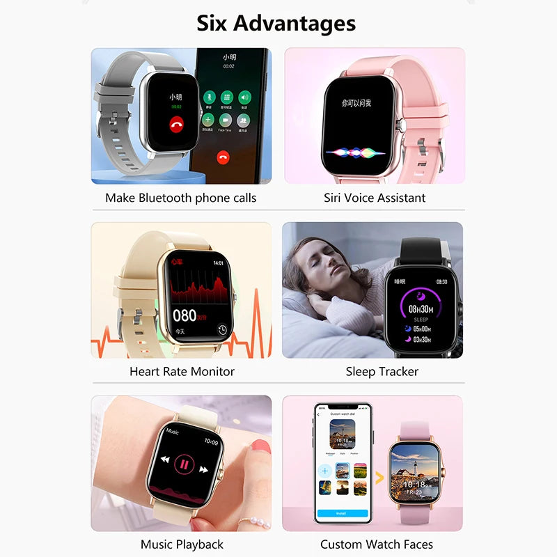 Reloj inteligente deportivo de 1,83 pulgadas, reloj de fitness, monitor de salud, reloj inteligente resistente al agua, relojes de llamadas inalámbricas para hombres y mujeres, iOS, Xiaomi 2024